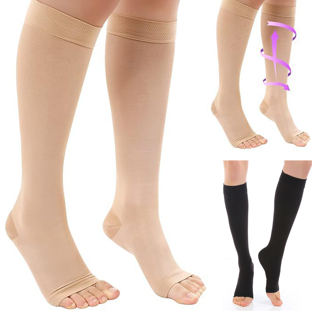 Compression Sleeve Calf - Medizinische Kompressionsstrümpfe mit abgestufter Druckstärke, offener