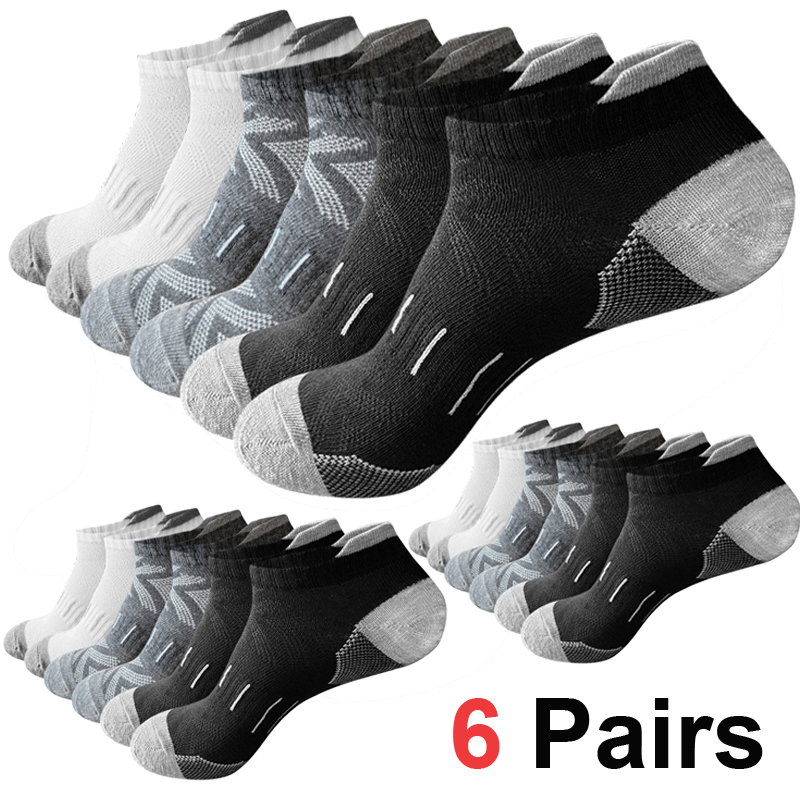 Athletic Sock Cushion - 6 Paar niedrig geschnittene, gepolsterte Sport-Knöchelsocken,